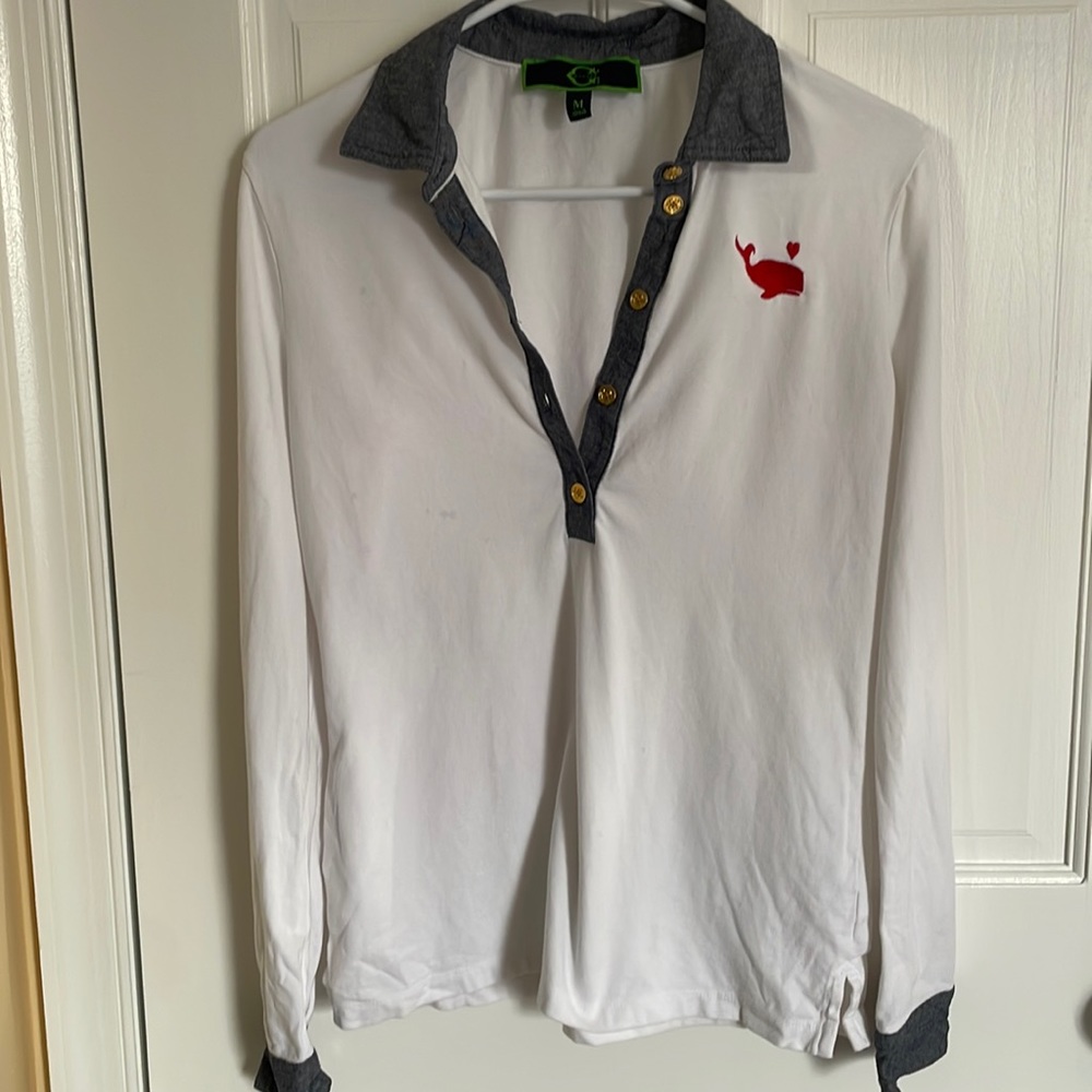 C wonder monogrammed whale long sleeve shirt